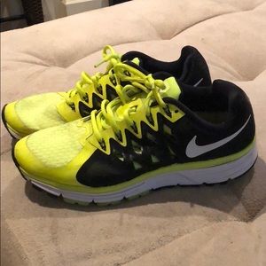 Nike Vomero 9 neon yellow and black shoes
